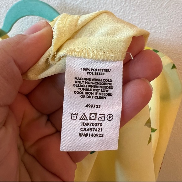 ANN TAYLOR  factory Yellow Floral Button Down Long Sleeve Blouse - Picture 8 of 8